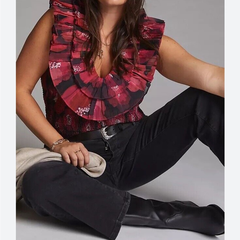 Anthropologie Ruffled Top